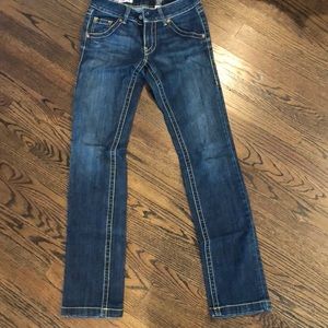 Red engine jeans